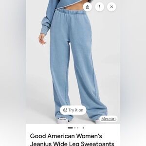 NWOT! Good American Light Blue Wide Leg Pants size 1